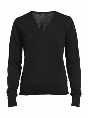 Vicky Ladies V-neck Merino Wool  Black