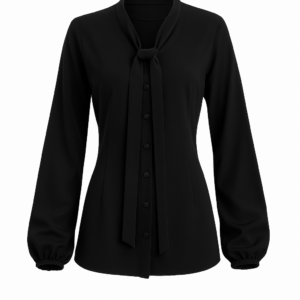 Ladies Tie Blouse black Black